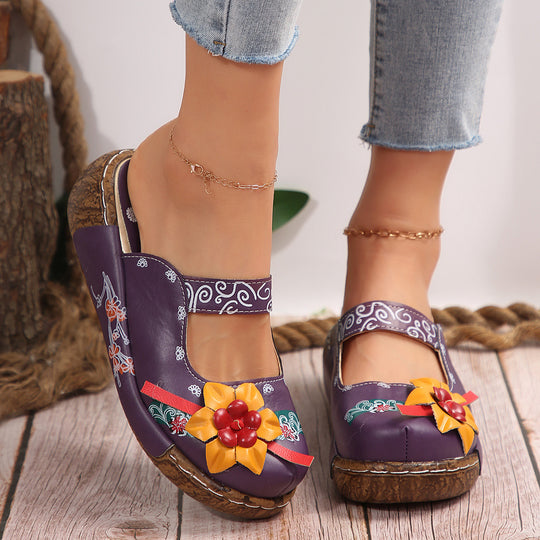 Damen Clogs mit floralem Design und komfortabler Sohle R&B