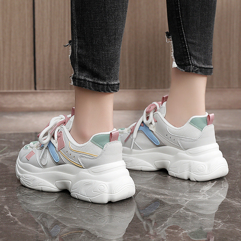 Damen Sportliche Chunky Sneakers mit atmungsaktiver Mesh-Oberfläche und stabiler Sohle R&B