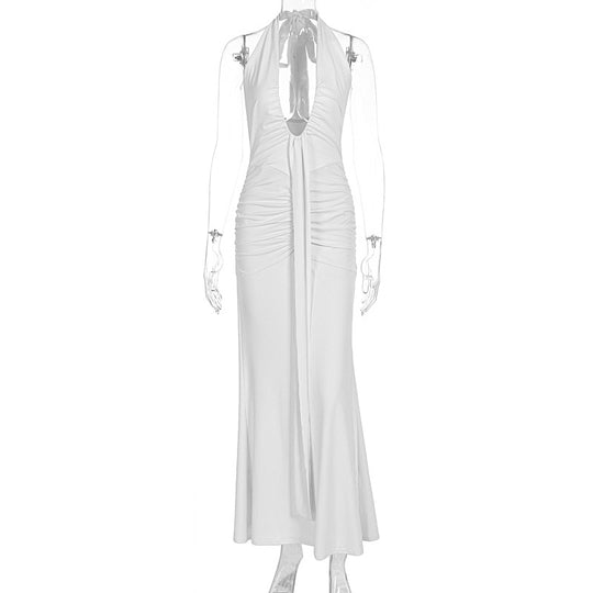 Damen Elegantes Kleid mit tiefem V-Ausschnitt und figurbetontem Schnitt R&B
