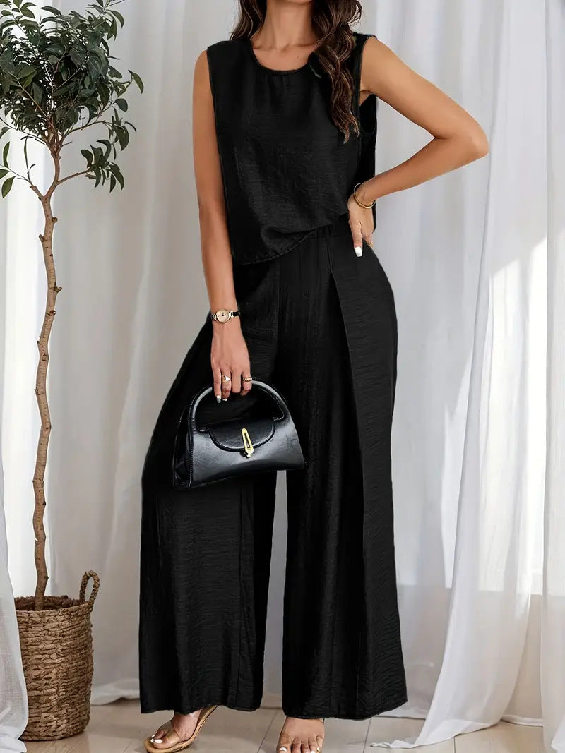 Damen weiches Oberteil und elegante weite Hose R&B