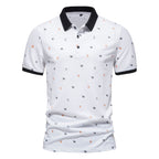 Herren Poloshirt mit einzigartigem Muster und modernem Stehkragen