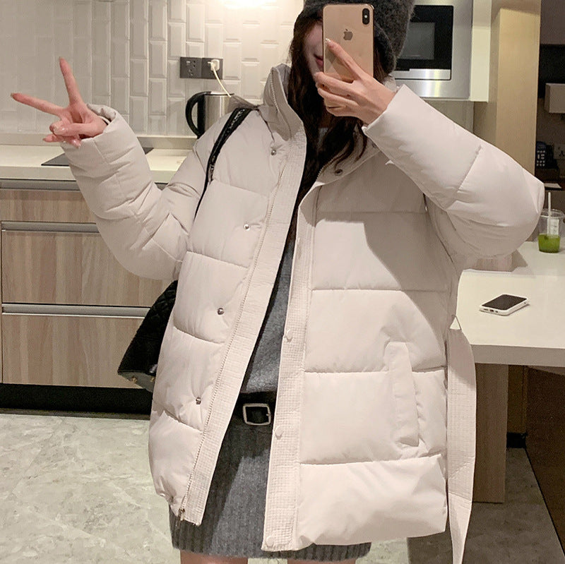 Damen klassische Pufferjacke mit hohem Kragen und praktischen Taschen R&B