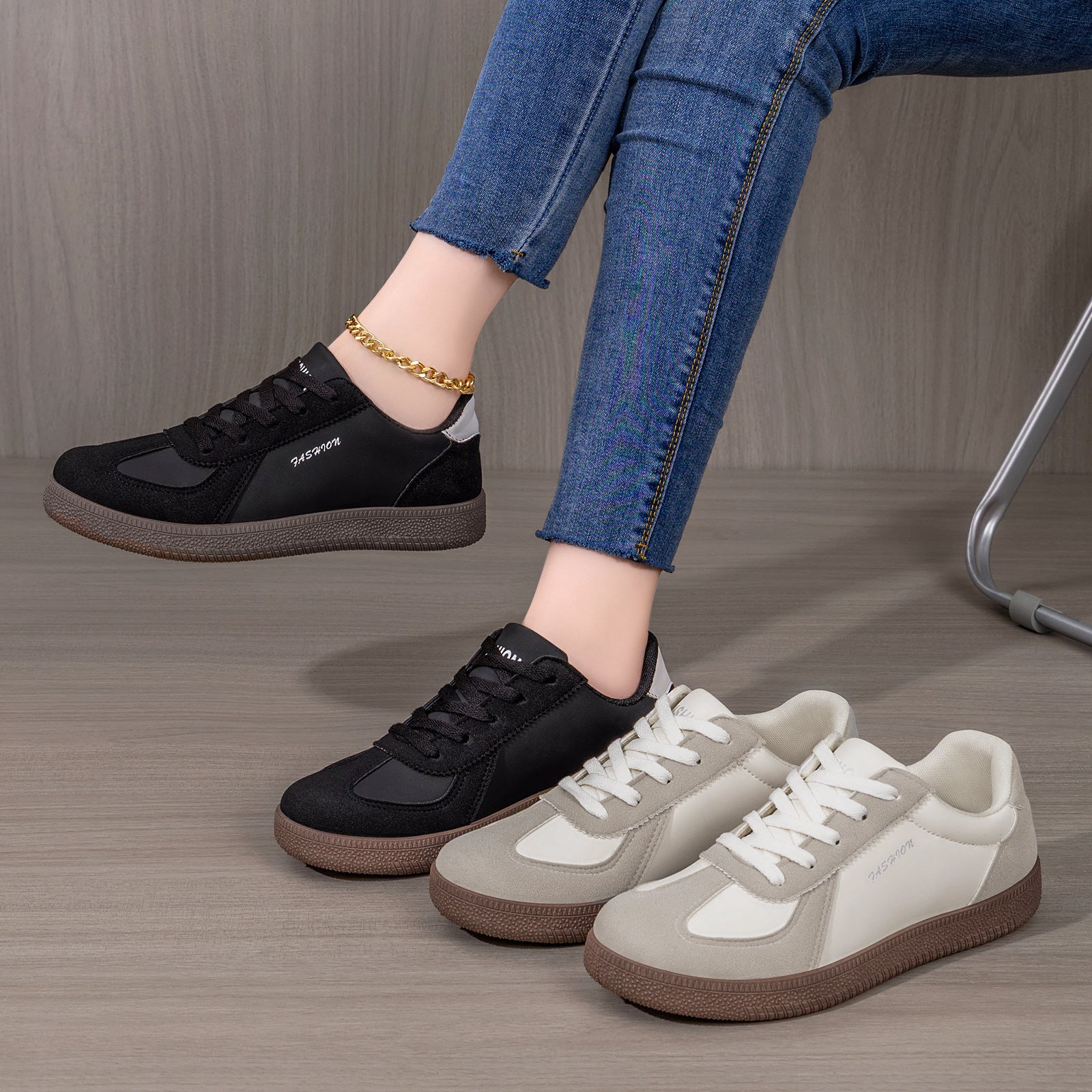 Damen Freizeitsneaker mit rutschfester Sohle und atmungsaktivem Obermaterial R&B