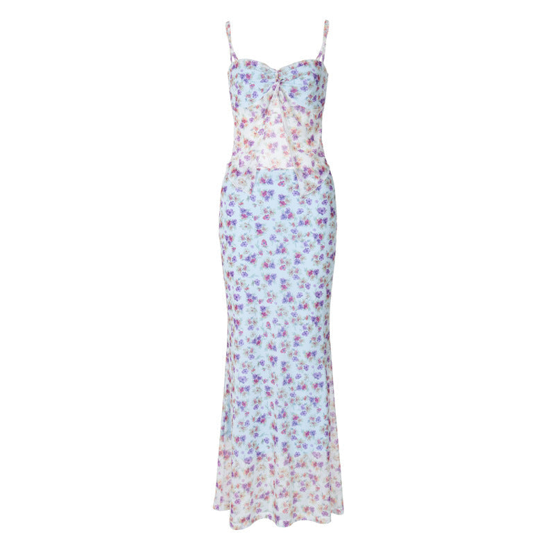 Damen Elegantes Maxikleid mit floralem Muster und raffiniertem Cut-Out R&B