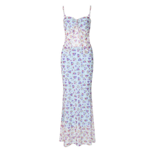 Damen Elegantes Maxikleid mit floralem Muster und raffiniertem Cut-Out R&B