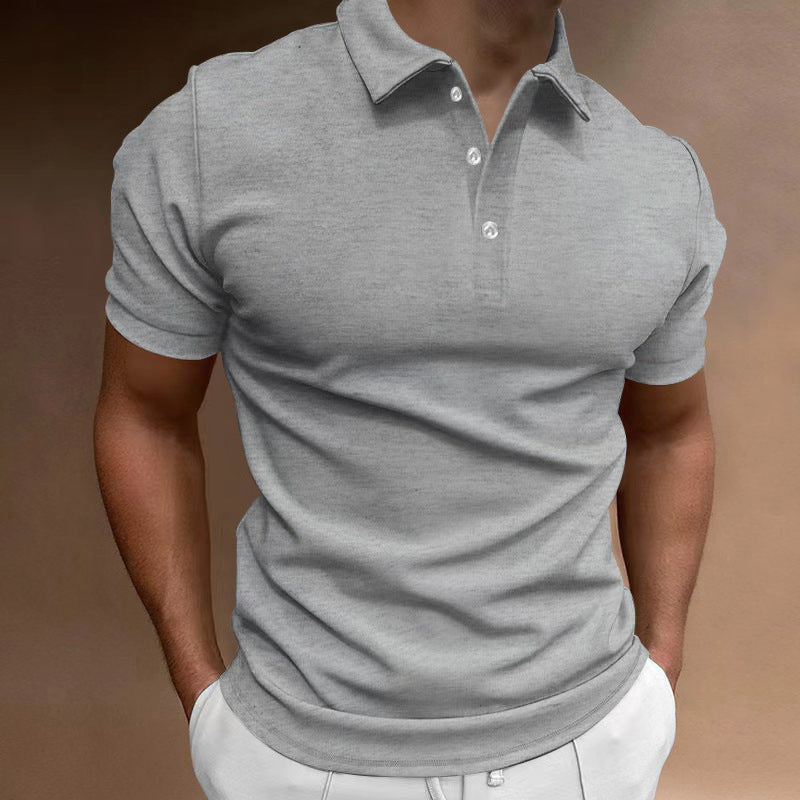Herren nan schlank geschnittenes Stretch-Poloshirt mit Kentkragen und elastischem Saum R&B