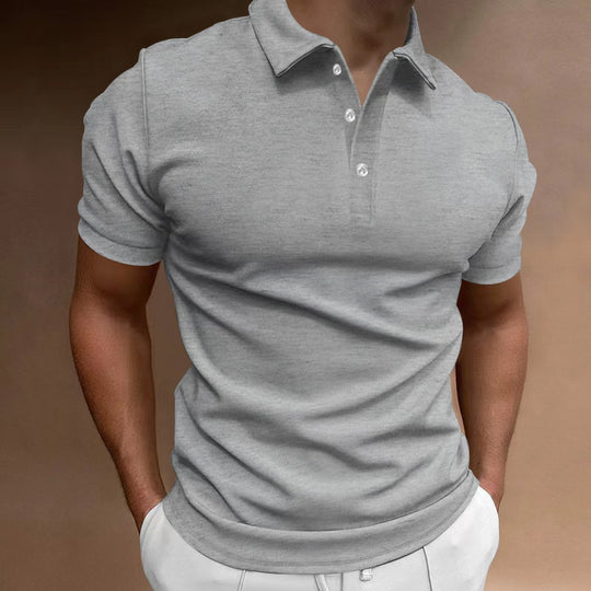 Herren nan schlank geschnittenes Stretch-Poloshirt mit Kentkragen und elastischem Saum R&B