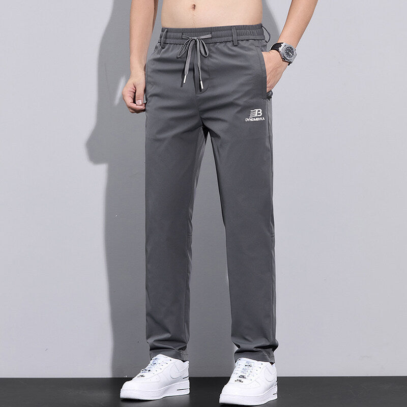 Herren Sportliche Freizeithose mit verstellbarem Kordelzug und seitlichen Reißverschlusstaschen R&B