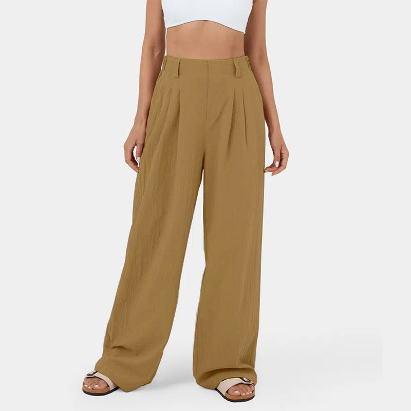 Damen Weite Chinohose mit elegantem Faltenwurf und seitlichen Taschen R&B