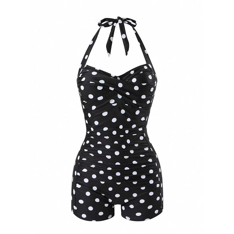 Damen Halterneck Badeanzug mit schmeichelnder Raffung R&B
