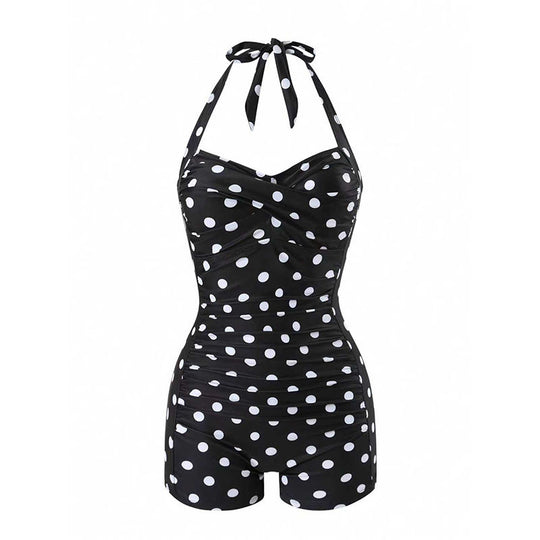 Damen Halterneck Badeanzug mit schmeichelnder Raffung R&B