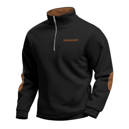 Herren Hochwertiges Sweatshirt mit Stehkragen und Reißverschluss R&B