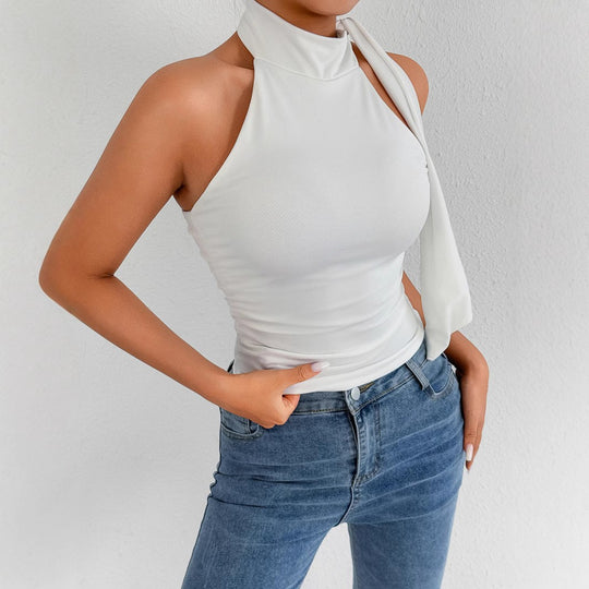 Damen elegantes Top mit femininer Schleifenoptik R&B