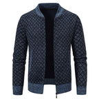 Herren Urbaner Strickjacke mit asymmetrischem Reißverschluss, hohem Kragen und modernen Details