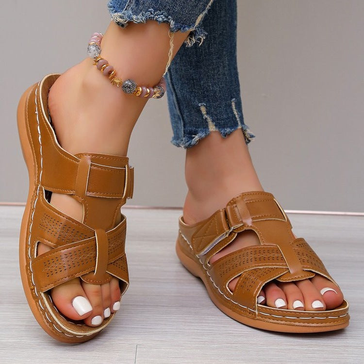 Damen Komfort-Sandalen mit verstellbaren Riemen und atmungsaktiver Sohle R&B