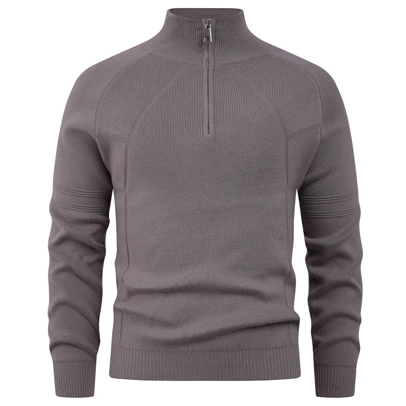 Herren Strickpullover mit modernem Reißverschluss und eleganter Struktur R&B