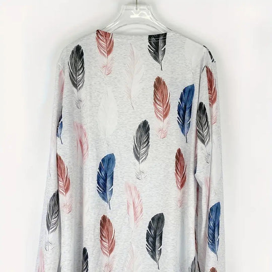 Damen Cardigan mit floralem Muster und praktischen Taschen R&B