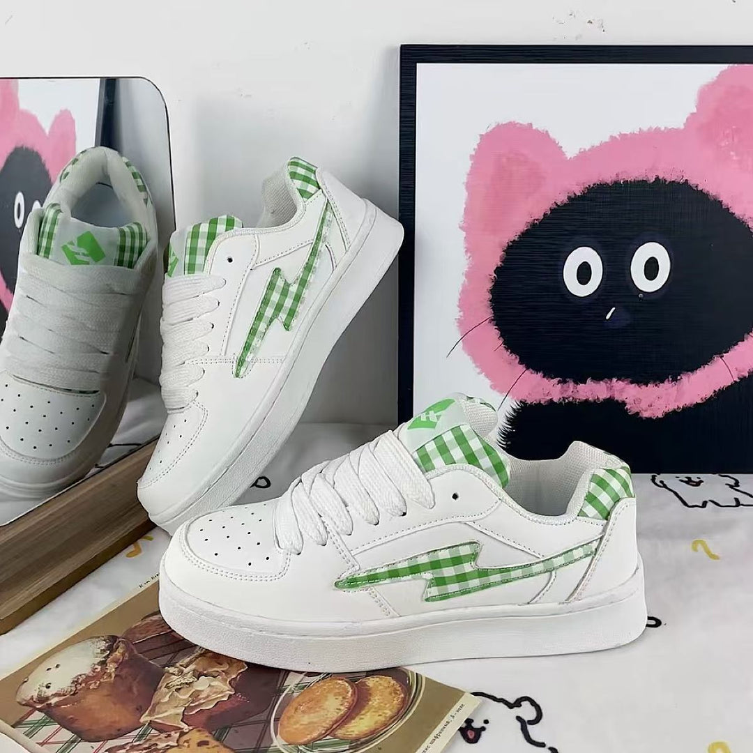 Damen Sneakers im modernen Karo-Design mit atmungsaktiven Materialien R&B