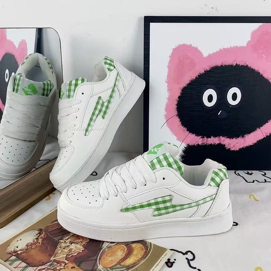 Damen Sneakers im modernen Karo-Design mit atmungsaktiven Materialien R&B