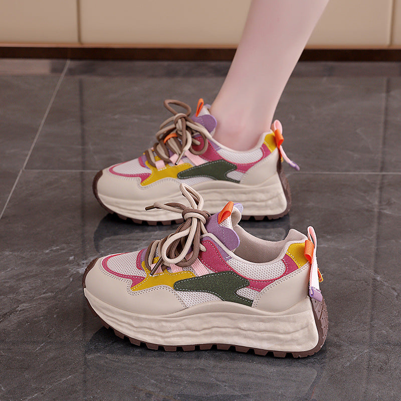 Damen Sportliche Chunky Sneakers mit elastischem Schnürsystem und farbenfrohen Akzenten R&B