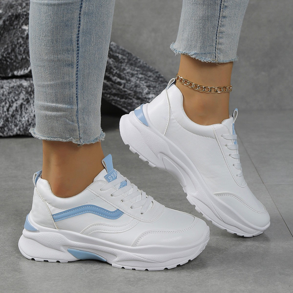 Damen Sportliche Sneakers mit atmungsaktiver Oberflächenstruktur und trendigem Dämpfungssystem R&B