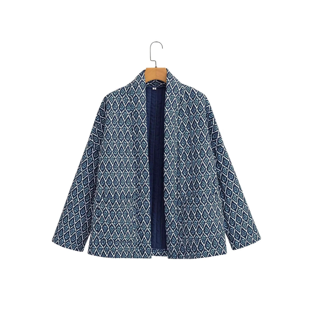 Damen Kimono-Jacke mit elegantem Muster und lockerer Passform R&B