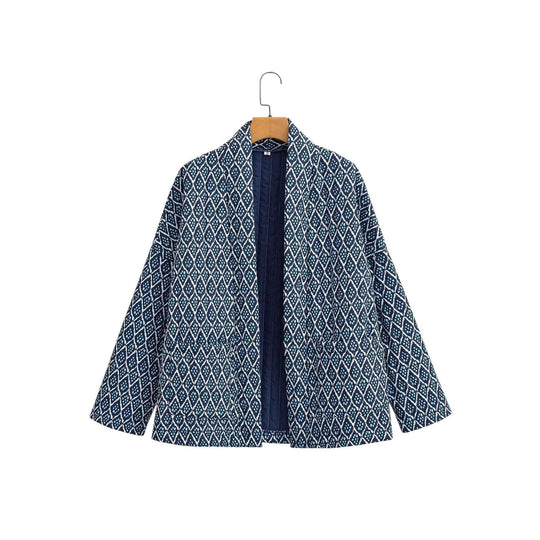 Damen Kimono-Jacke mit elegantem Muster und lockerer Passform R&B