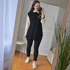 Damen Strickkleid mit modischem feinen Rippstrick und lässigem Schnitt R&B