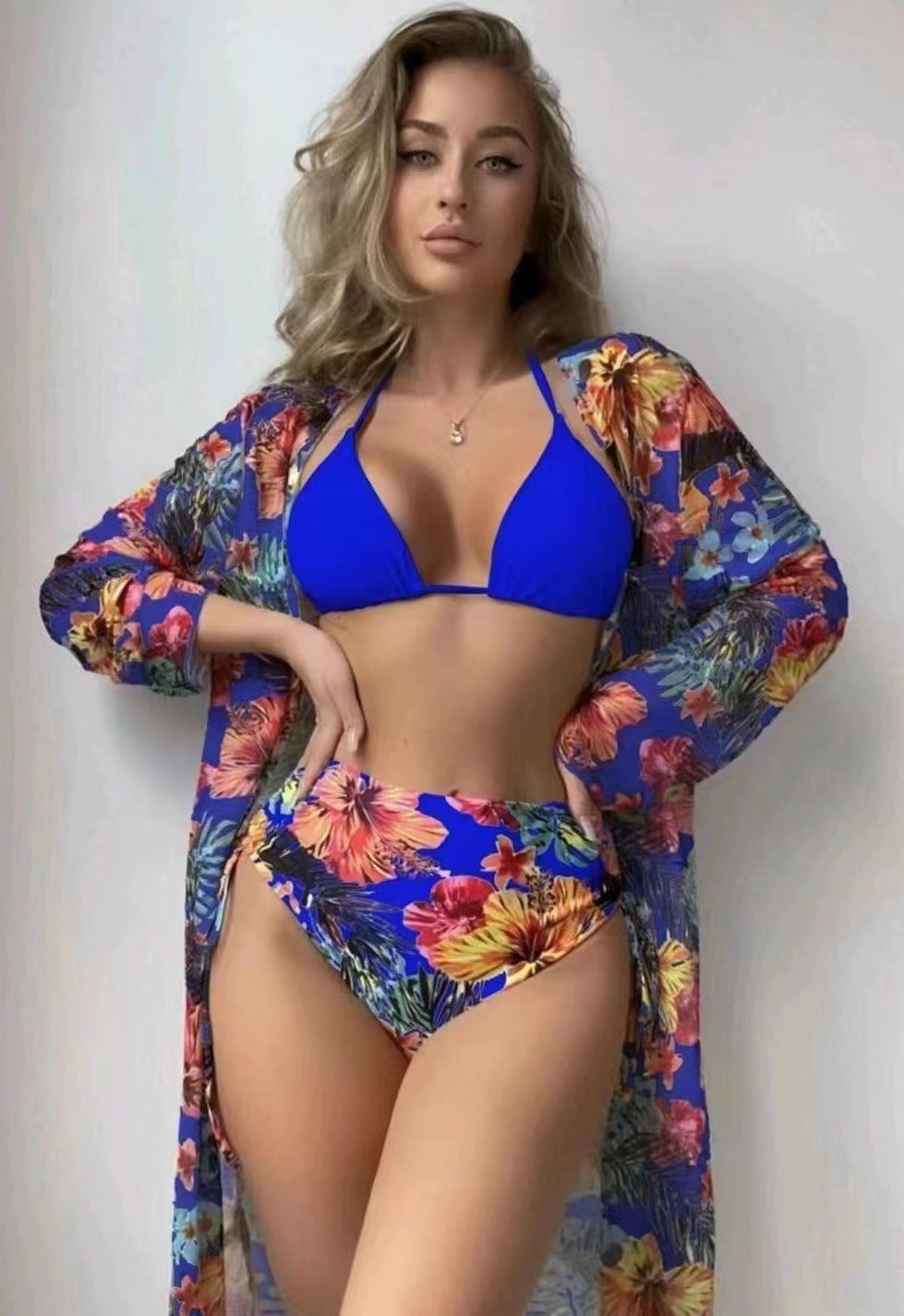 Damen modisches Bade-Set mit stylischem Kimono R&B