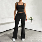 Damen funktionale Kombination aus ärmellosem Top und fließenden Hose R&B