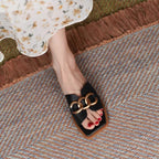Damen Elegante Slipper mit modischem Kettendetail und bequemem Fußbett R&B