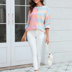 R&B | Strickbluse mit Pastellfarben Polyester Lässig und Farbenfroh