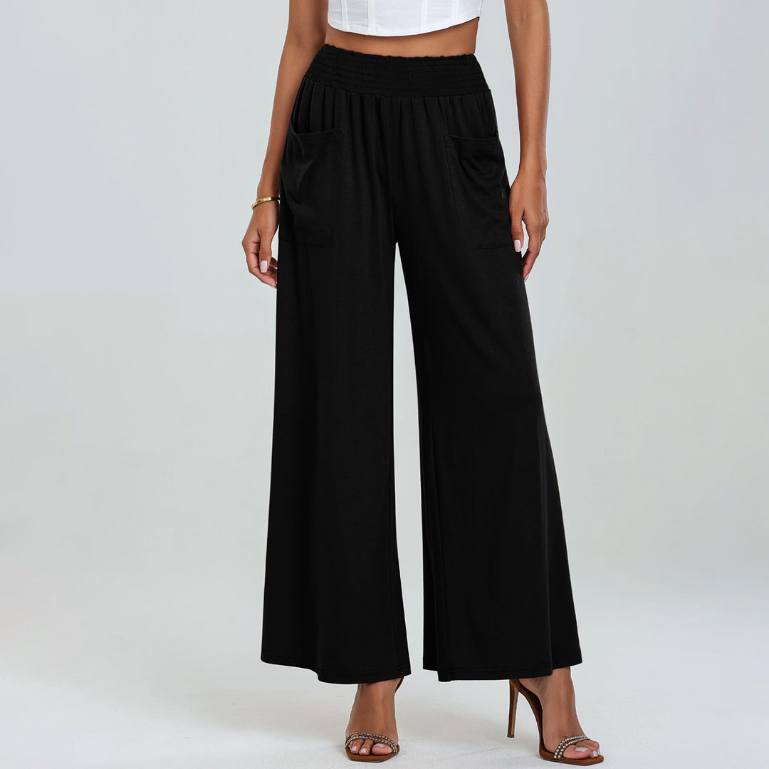 Damen Weite Trendhose mit elastischem Bund und praktischen Taschen R&B