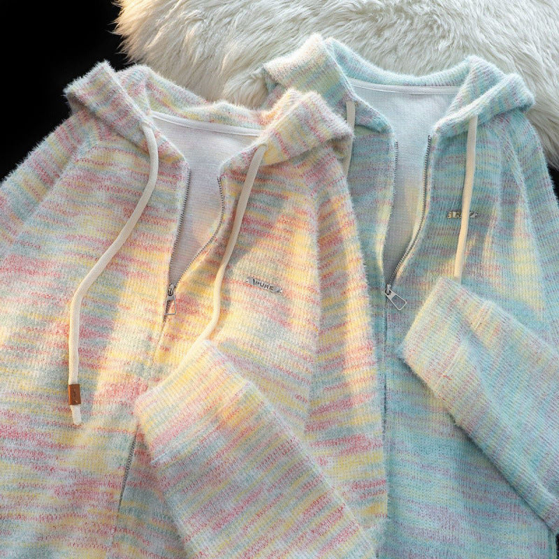 Damen Zip-Hoodie mit leicht strukturiertem Schlaufenmuster und praktischen Taschen R&B