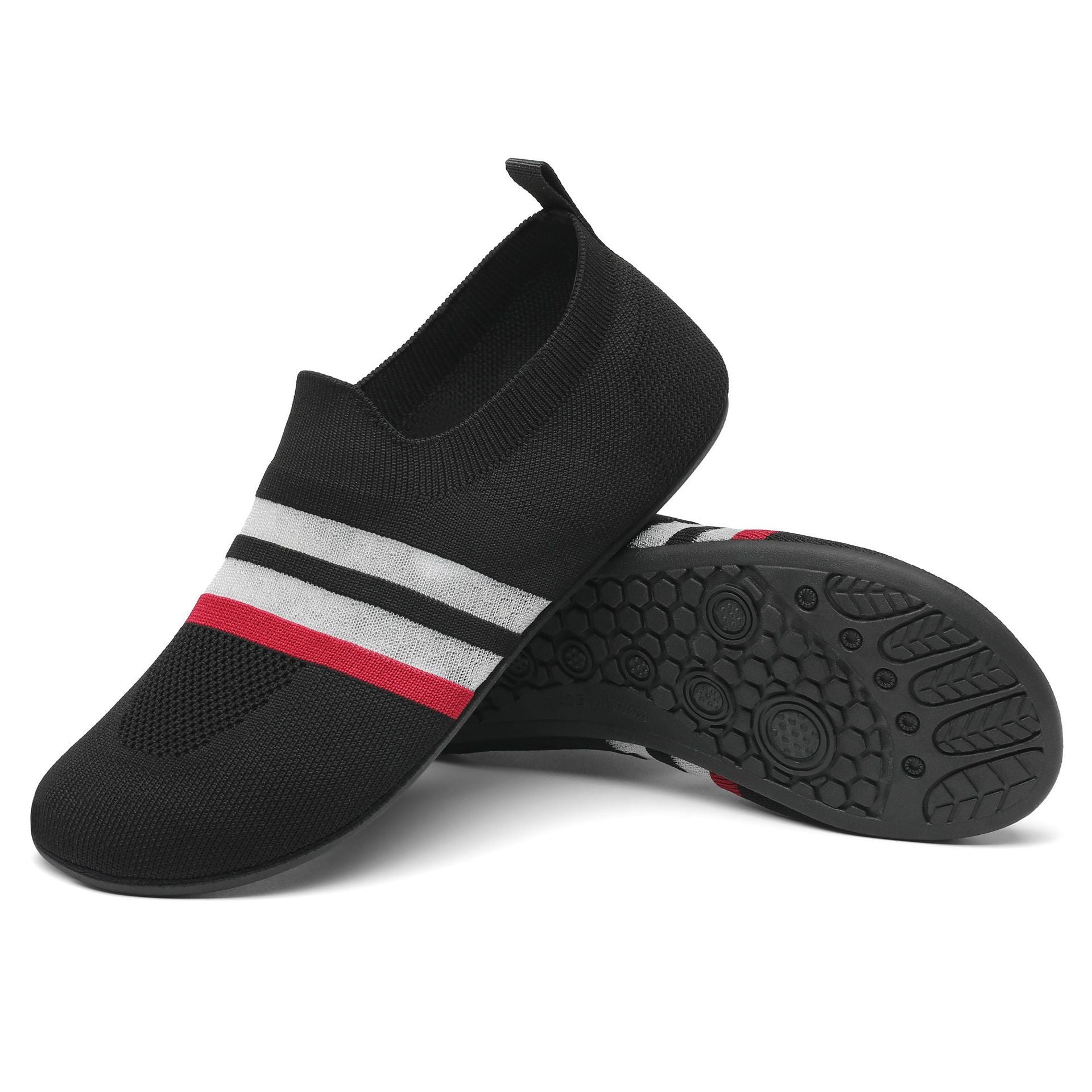 Damen nan ultra-flexibler Strick-Ballerina mit sockenähnlichem Schaft, elastischem Einstieg und rutschfester Flexsohle R&B
