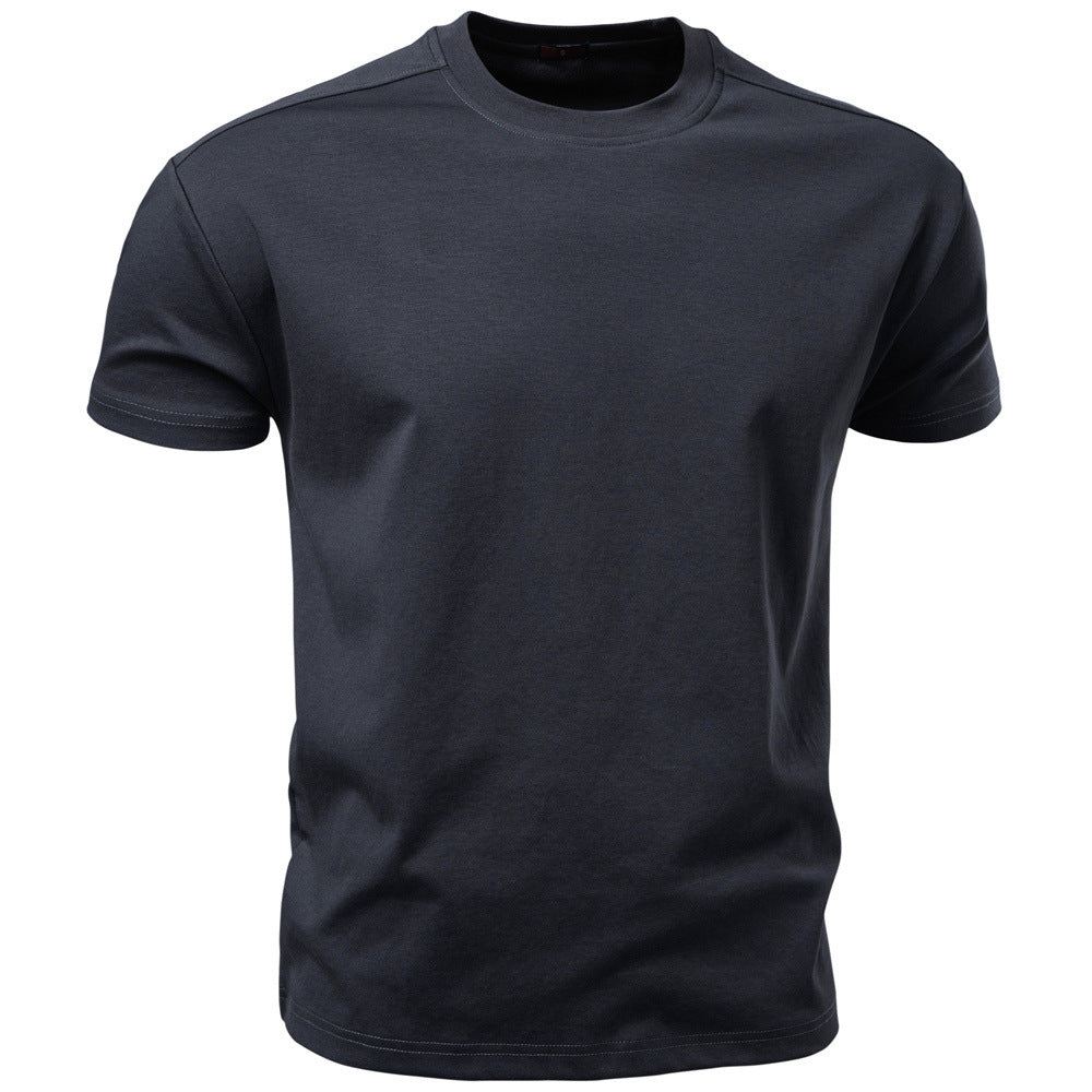 Herren nan klassisches Baumwolljersey Rundhalsshirt mit verstärktem Kragen R&B