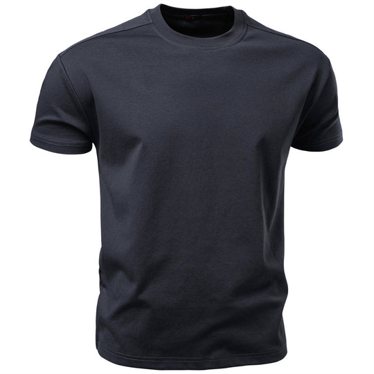 Herren nan klassisches Baumwolljersey Rundhalsshirt mit verstärktem Kragen R&B