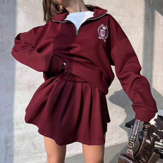 Damen sportlicher Sweatpullover mit Reißverschluss R&B