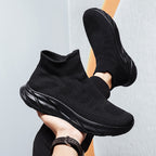 Damen Sportliche Strick-Sneaker mit elastischem Obermaterial und atmungsaktiver Sohle