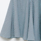 Damen ausgestellter Gingham-Rock mit Faltenwurf R&B