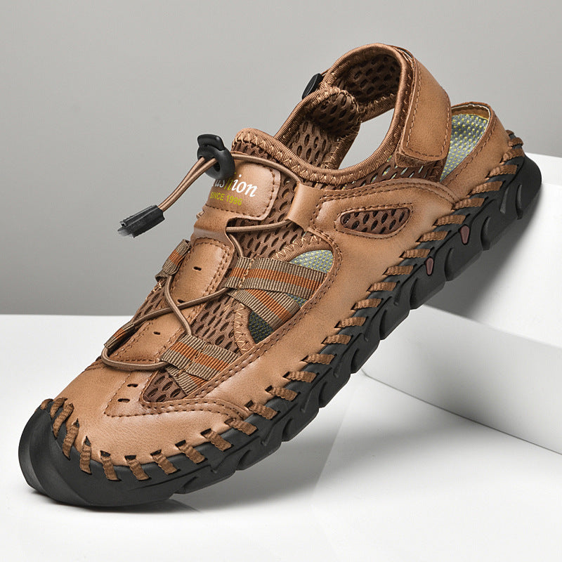Herren Wasserdichte und atmungsaktive Outdoor-Sandalen mit flexiblem Kordelzug R&B