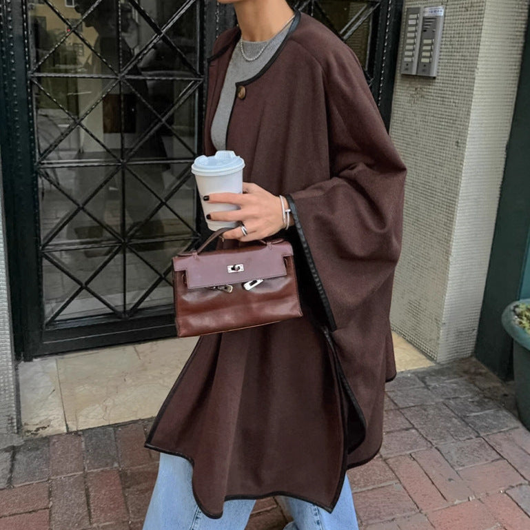 Damen versatile Wolle Cape R&B