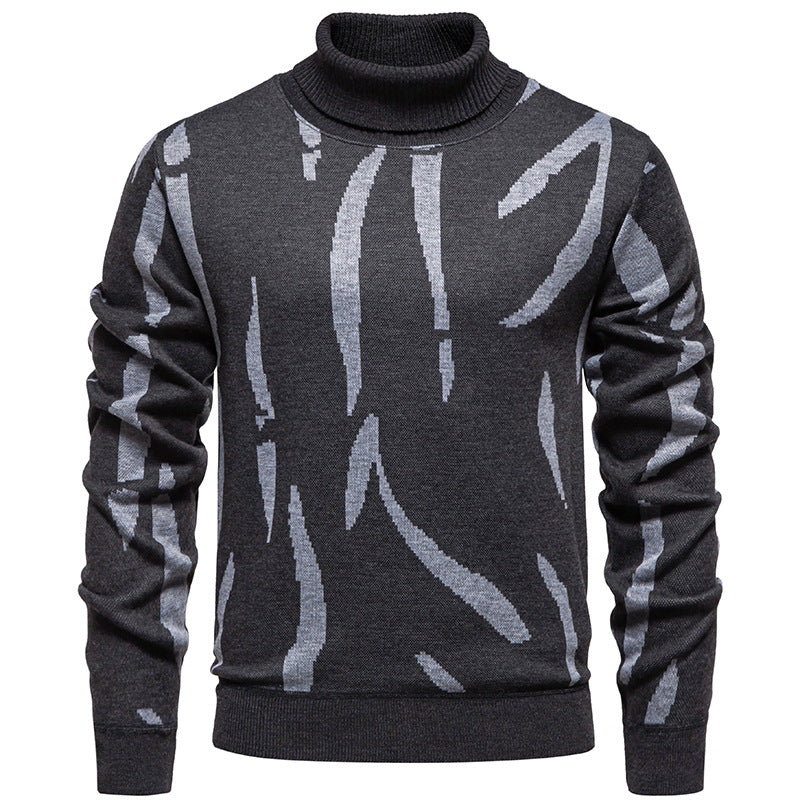 Herren modischer Pullover mit Stehkragen und einzigartigem Muster