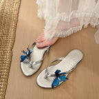 Damen elegante Flip-Flops mit modischen Schmetterlingsapplikationen EB