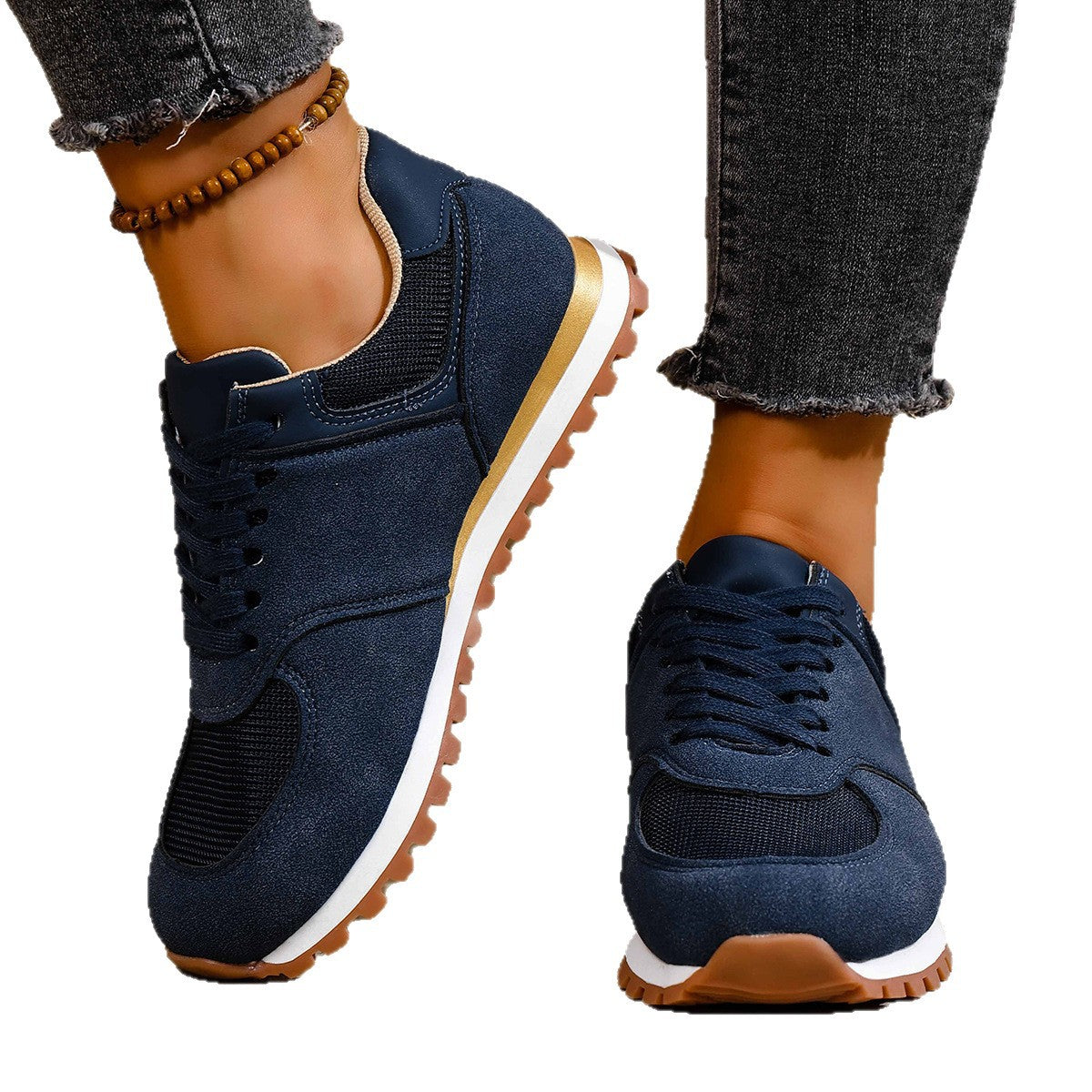 Damen Sportliche Sneakers mit atmungsaktiver Mesh-Oberfläche und rutschfester Sohle R&B