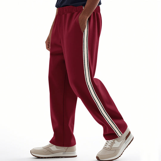 Herren nan weite Relax-Trackhose im Retro-Stil mit doppelter Seitenpaspel und elastischem Komfortbund R&B