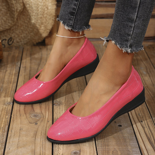 Damen elegante Ballerinas mit schimmerndem Krokodil-Design R&B