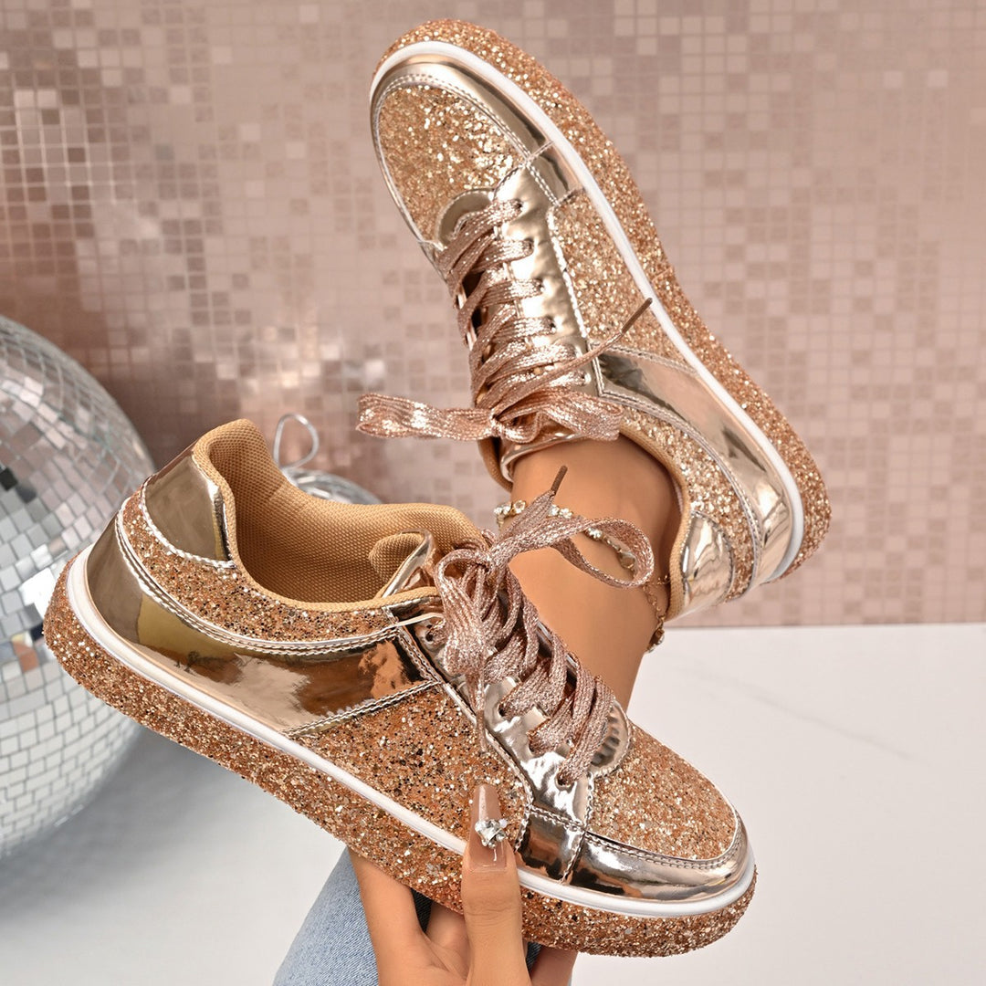 Damen Glitzernde Sneakers mit atmungsaktivem Innenfutter R&B