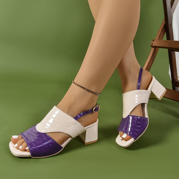 Damen Elegante Sling-Pumps mit modischem Krokodil-Leder-Design und bequemer Fußbettung R&B