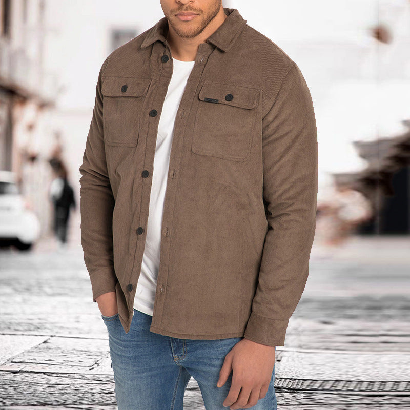 Herren Cordjacke mit praktischen Brusttaschen und modernem Schnitt